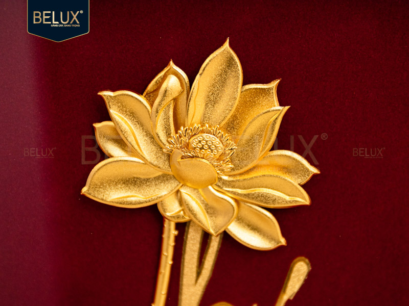 Tranh chữ Phúc thư pháp dát vàng 24k - 32x25cm